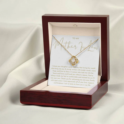 Geschenk für Schwiegermutter - Halskette mit Liebesknoten