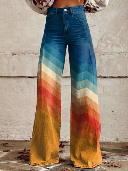 ANNE | Elegant and Modern Trousers in Retro Zigzag Pattern