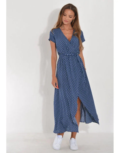 EVA | Elegant V-Neck Dress with Midriff Coverage