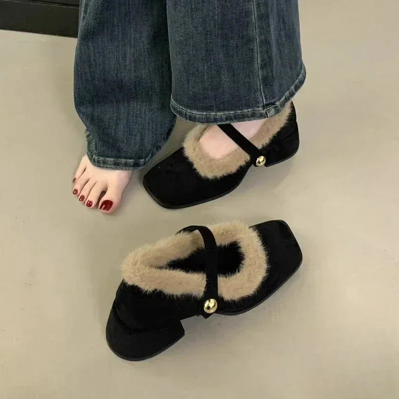 LunaWarm™ Flauschige Mary Jane Komfortschuhe