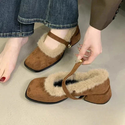 LunaWarm™ Flauschige Mary Jane Komfortschuhe