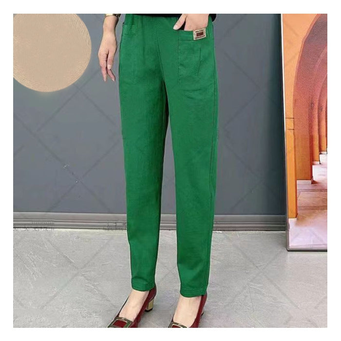 Elastische Baumwollbundhose für Damen 