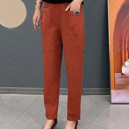 Elastische Baumwollbundhose für Damen 