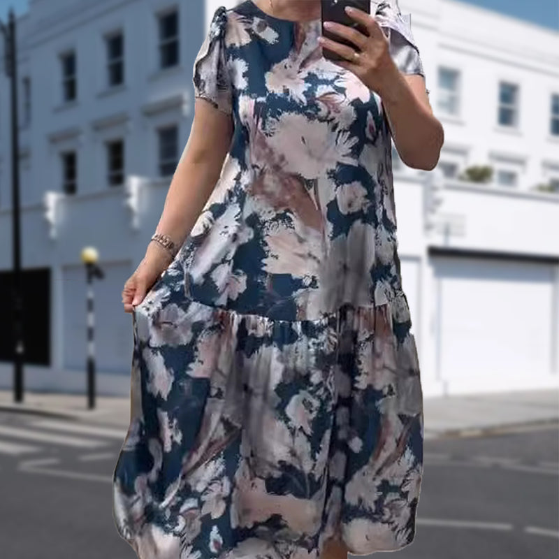 🌸Übergröße, Frühlings- und Sommermode, langes Blumenkleid 