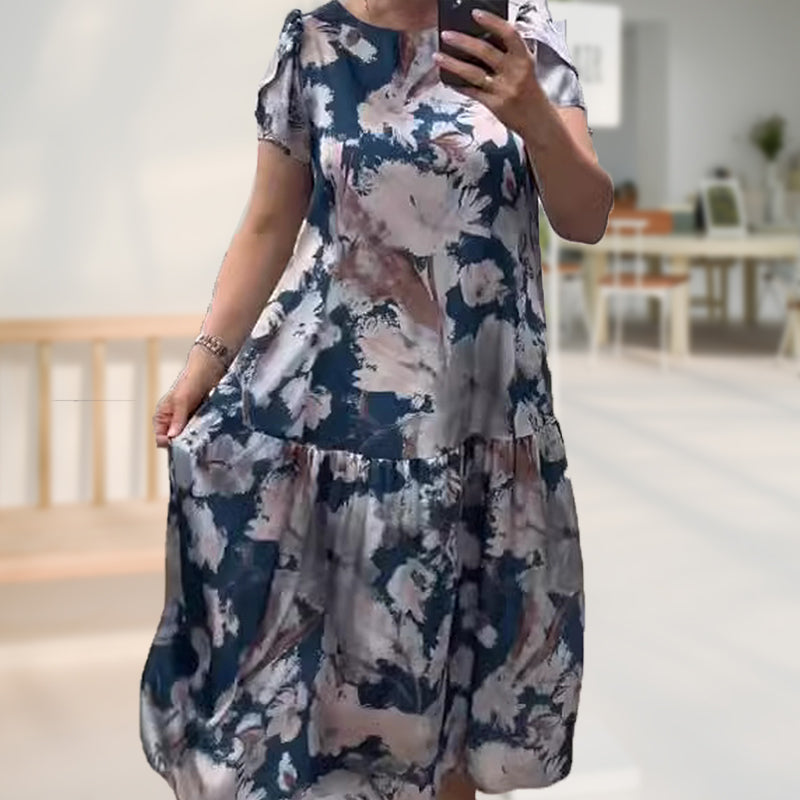 🌸Übergröße, Frühlings- und Sommermode, langes Blumenkleid 
