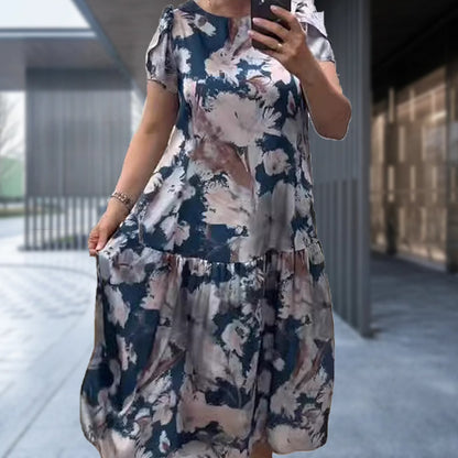 🌸Übergröße, Frühlings- und Sommermode, langes Blumenkleid 