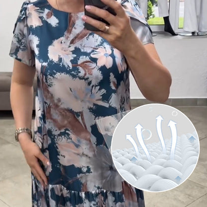 🌸Übergröße, Frühlings- und Sommermode, langes Blumenkleid 