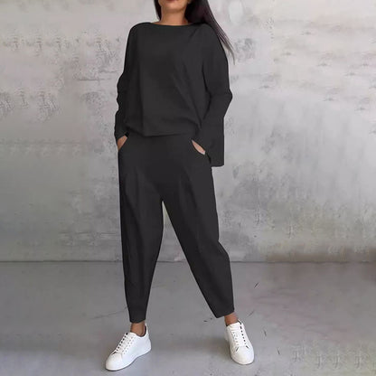 LIANNE | Zweiteiliges Set mit langärmligem Oberteil und locker sitzender Hose