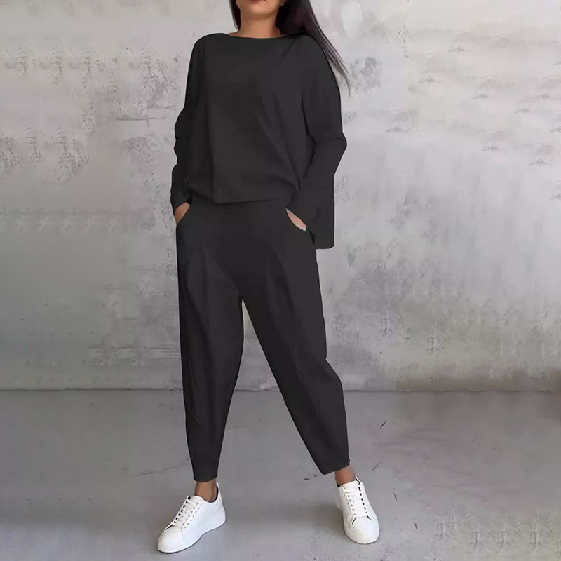 LIANNE | Zweiteiliges Set mit langärmligem Oberteil und locker sitzender Hose