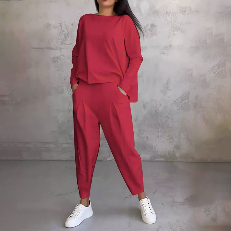 LIANNE | Zweiteiliges Set mit langärmligem Oberteil und locker sitzender Hose