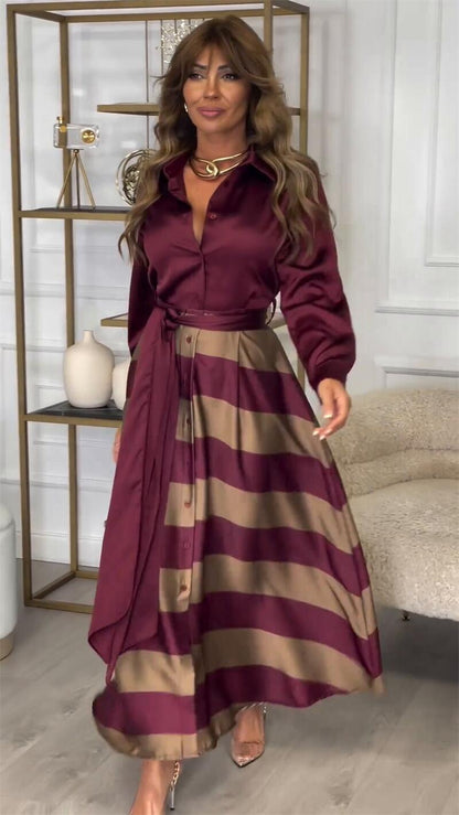 🍂Herbst-Special🍂Elegantes bedrucktes französisches Kleid