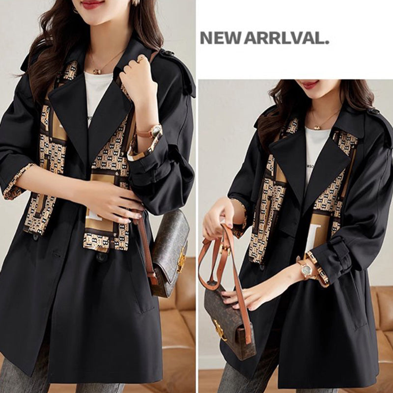 Großer Ausverkauf💥Mittellanger Trenchcoat mit schlankem Revers für Damen
