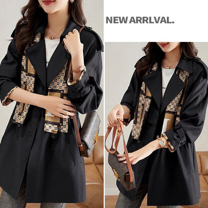 Großer Ausverkauf💥Mittellanger Trenchcoat mit schlankem Revers für Damen
