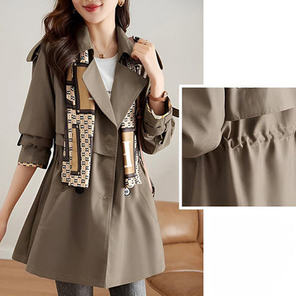 Großer Ausverkauf💥Mittellanger Trenchcoat mit schlankem Revers für Damen