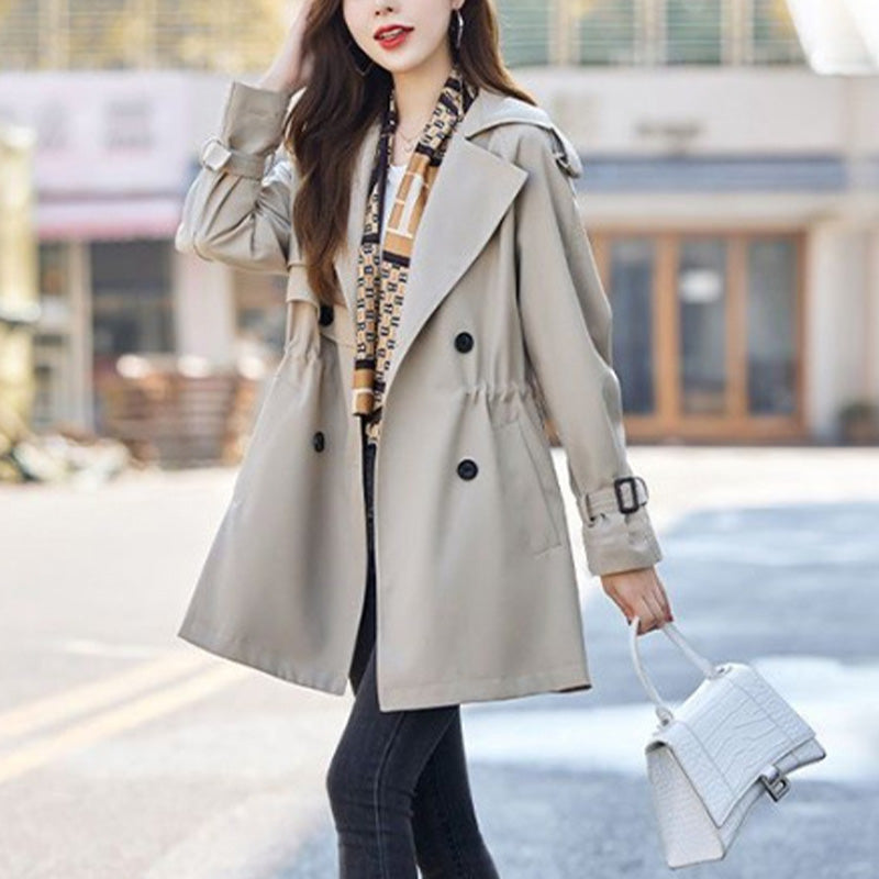 Großer Ausverkauf💥Mittellanger Trenchcoat mit schlankem Revers für Damen