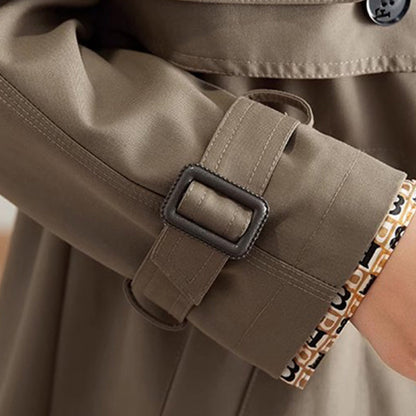 Großer Ausverkauf💥Mittellanger Trenchcoat mit schlankem Revers für Damen