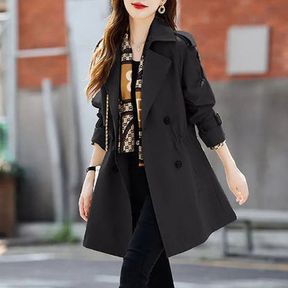 Großer Ausverkauf💥Mittellanger Trenchcoat mit schlankem Revers für Damen