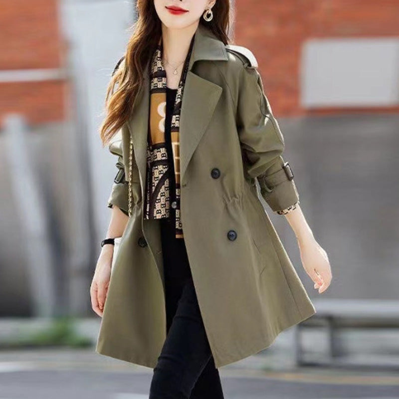 Großer Ausverkauf💥Mittellanger Trenchcoat mit schlankem Revers für Damen