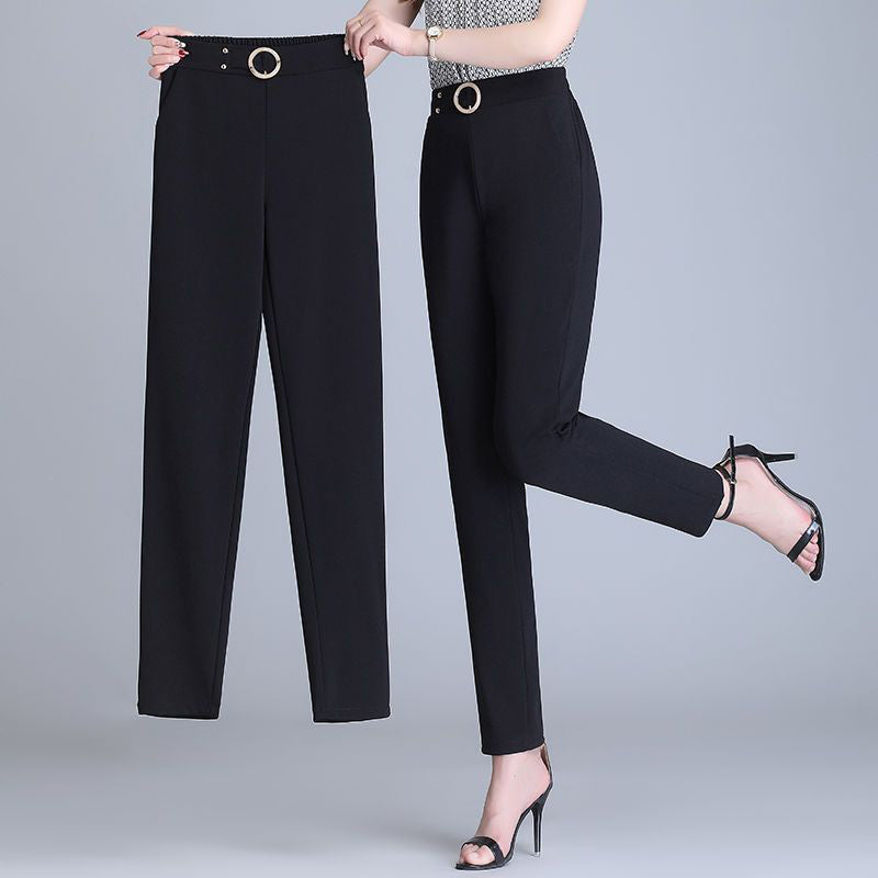 Knöchellange Damenhose mit hoher Taille und bequemem Schnitt