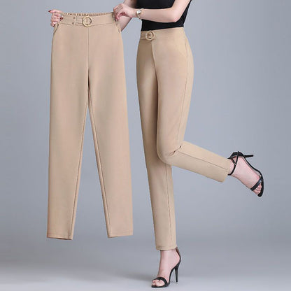 Knöchellange Damenhose mit hoher Taille und bequemem Schnitt