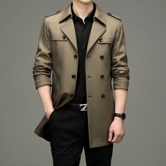 Herren-Windjacke mit doppeltem Knopf