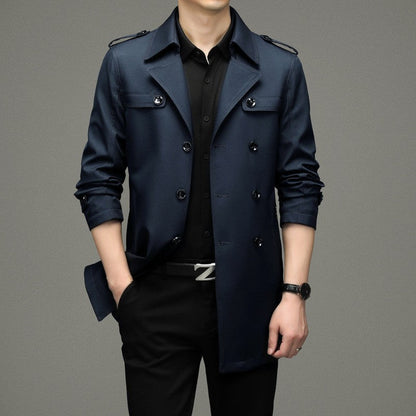 Herren-Windjacke mit doppeltem Knopf