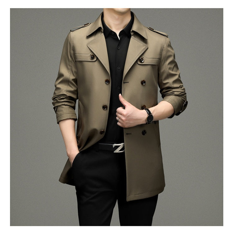 Herren-Windjacke mit doppeltem Knopf