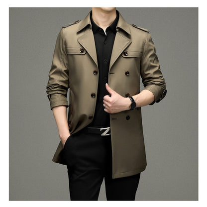Herren-Windjacke mit doppeltem Knopf