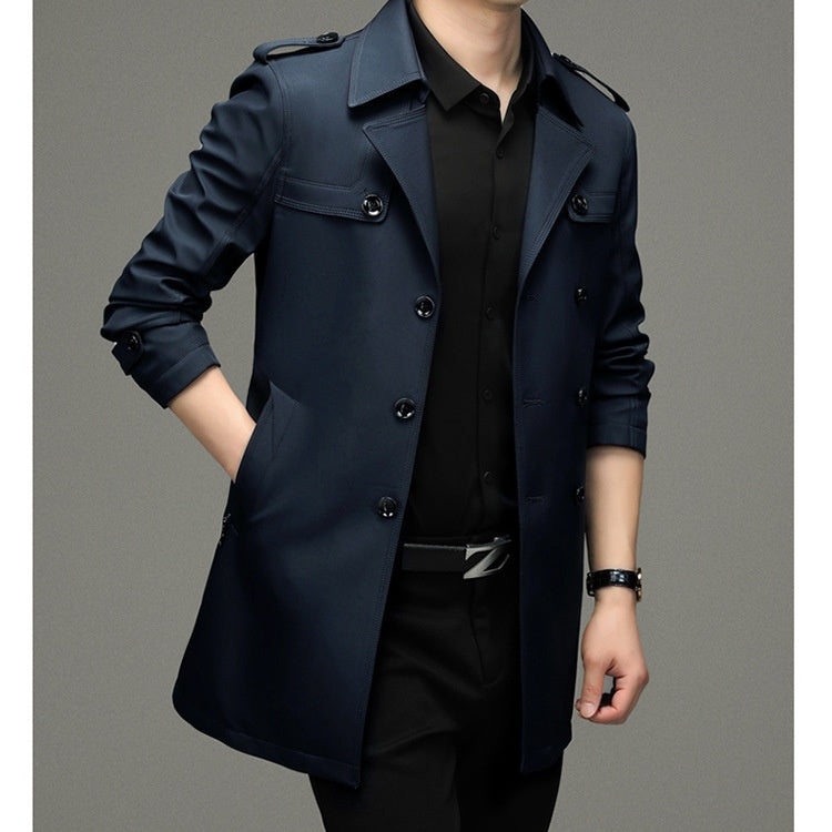 Herren-Windjacke mit doppeltem Knopf
