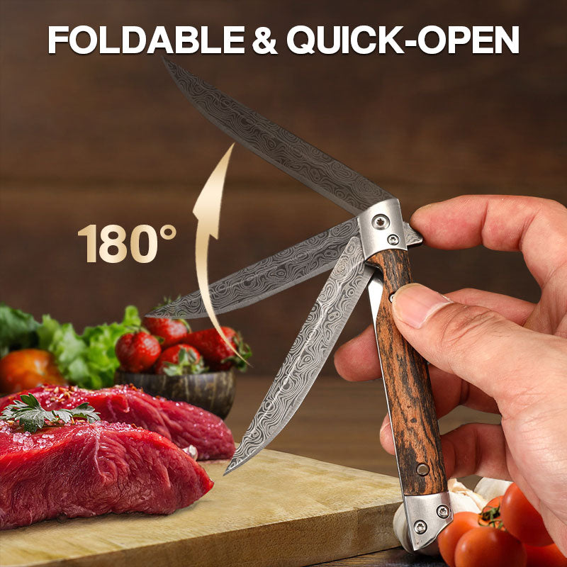 🔥 Großer Ausverkauf 50 % RABATT🔥🗡️ Klappmesser mit Holzgriff für Arbeit, Wandern &amp; Camping ⛺ Kaufen Sie 1, erhalten Sie 1 gratis 