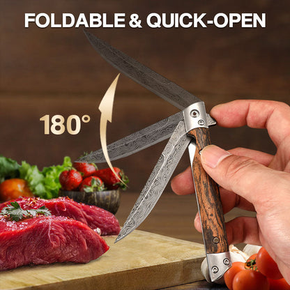 🔥 Großer Ausverkauf 50 % RABATT🔥🗡️ Klappmesser mit Holzgriff für Arbeit, Wandern &amp; Camping ⛺ Kaufen Sie 1, erhalten Sie 1 gratis 
