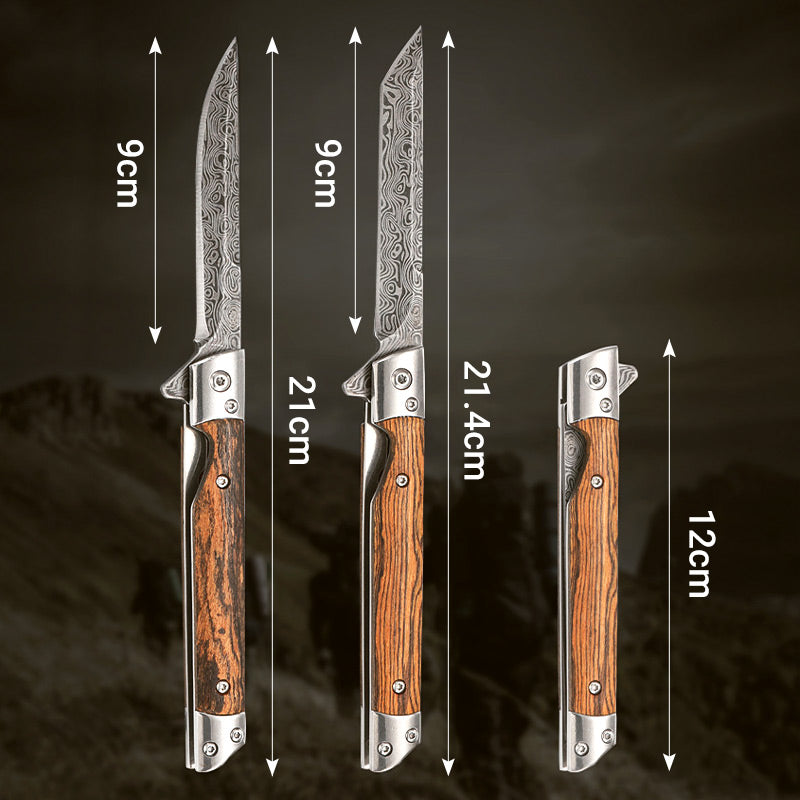 🔥 Großer Ausverkauf 50 % RABATT🔥🗡️ Klappmesser mit Holzgriff für Arbeit, Wandern &amp; Camping ⛺ Kaufen Sie 1, erhalten Sie 1 gratis 