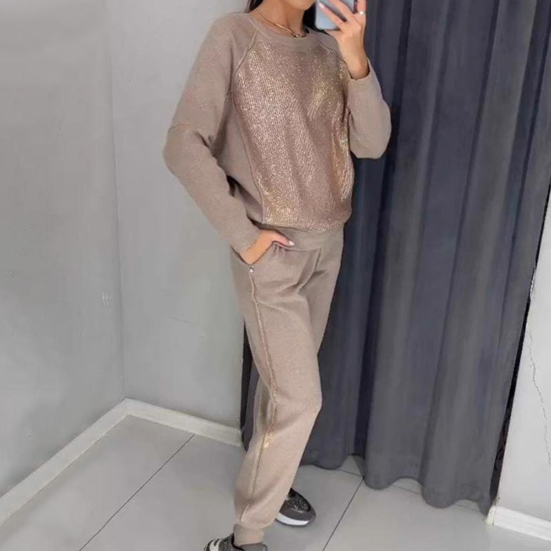 💝Damen-Strass-Sweatshirt und zweiteiliges Set
