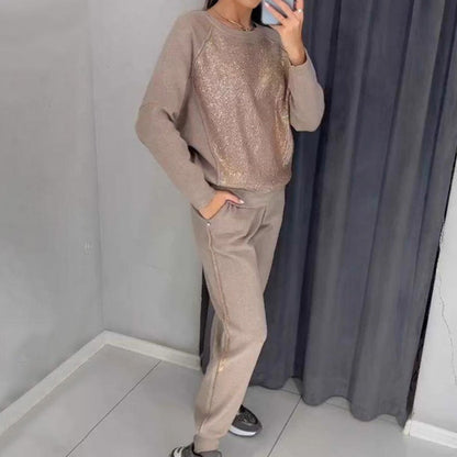 💝Damen-Strass-Sweatshirt und zweiteiliges Set