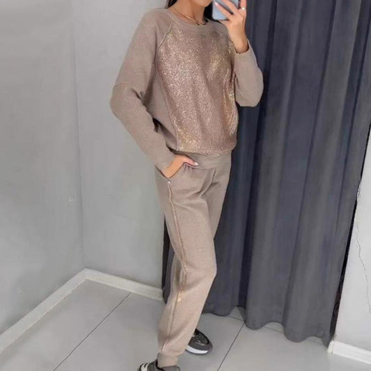 💝Women's Rhinestone Sweatshirt and Two-Piece Set