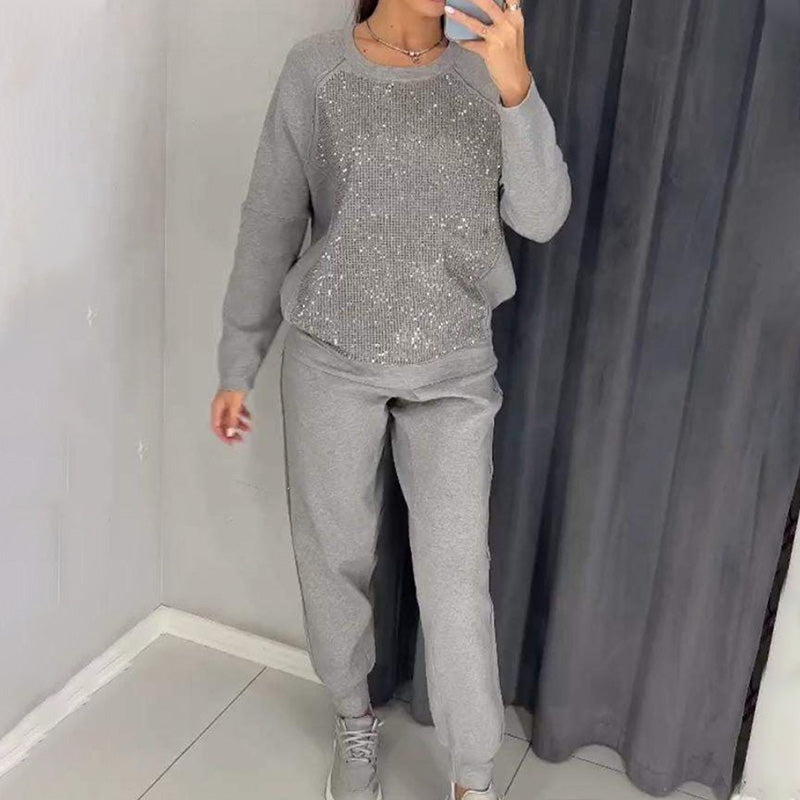 💝Damen-Strass-Sweatshirt und zweiteiliges Set