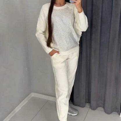 💝Damen-Strass-Sweatshirt und zweiteiliges Set