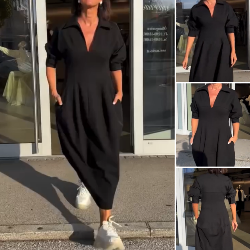 Spring Specials Midikleid mit V-Ausschnitt und Revers