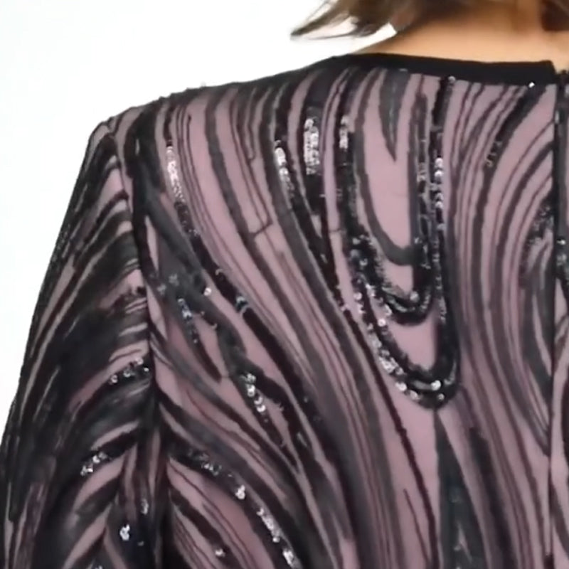 Robe de soirée trapèze à paillettes pour femme