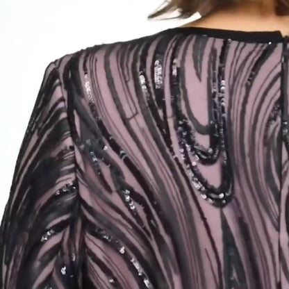 Robe de soirée trapèze à paillettes pour femme