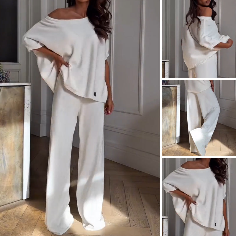 🔥Neue Artikel🔥Damen lässiger Zweiteiler – One-Shoulder Top & Hose
