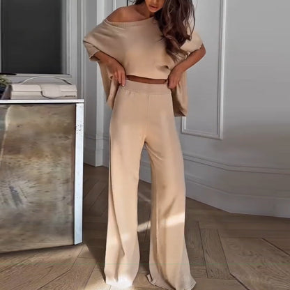 🔥Neue Artikel🔥Damen lässiger Zweiteiler – One-Shoulder Top & Hose