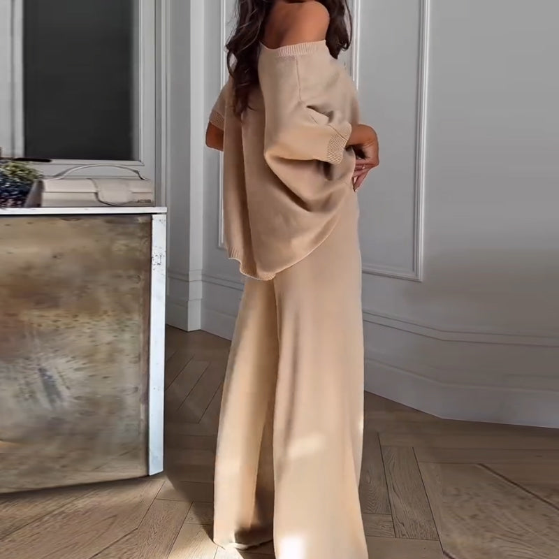 🔥Neue Artikel🔥Damen lässiger Zweiteiler – One-Shoulder Top & Hose