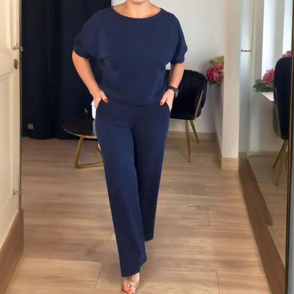 Stylisches 3-teiliges Set mit langer Strickjacke, Top und Hose 