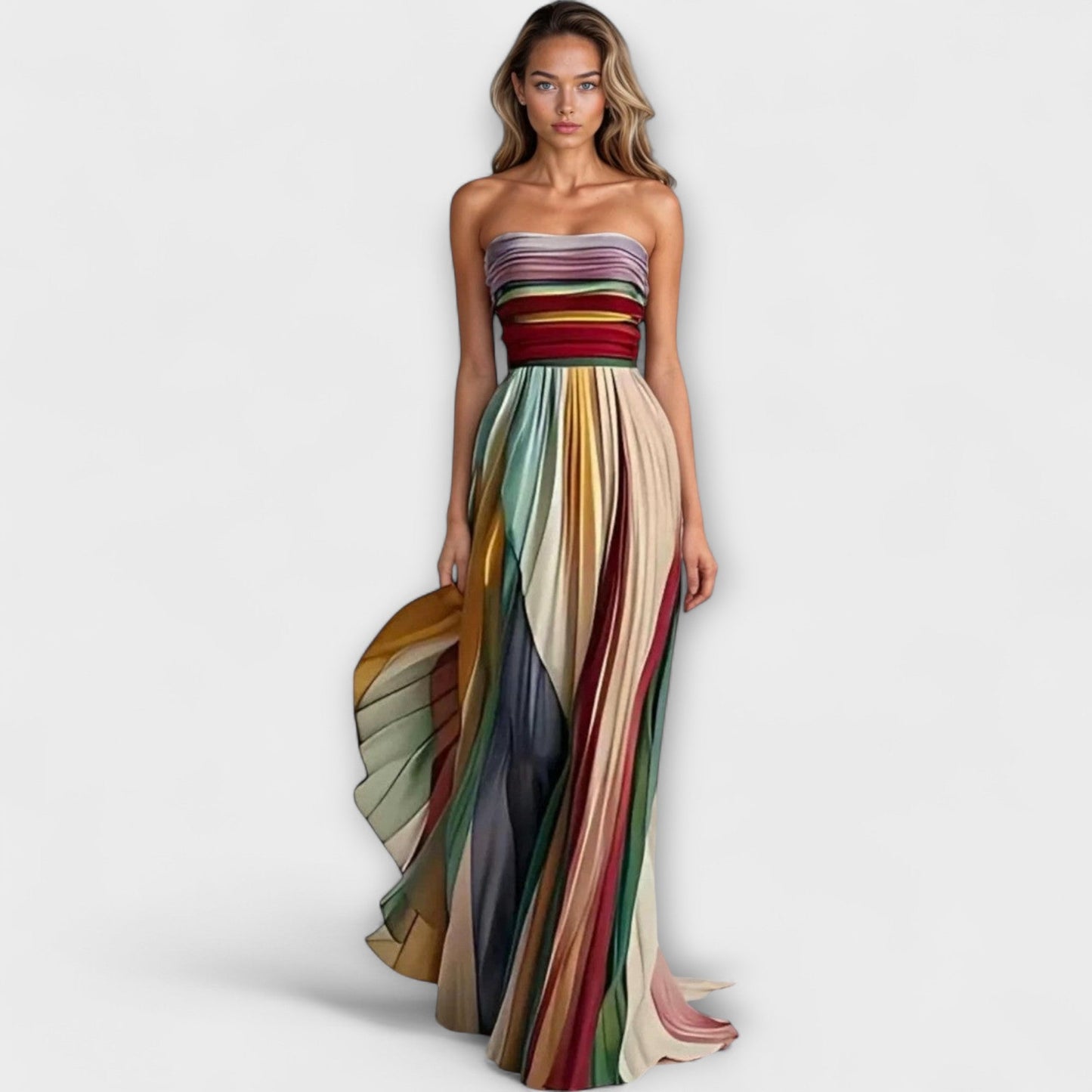 Mehrfarbiges Sommerkleid für Damen
